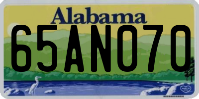 AL license plate 65AN070
