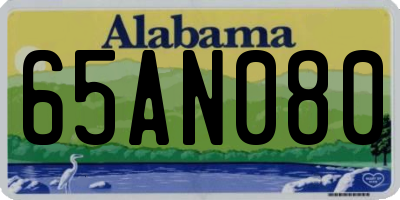 AL license plate 65AN080