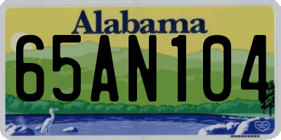 AL license plate 65AN104