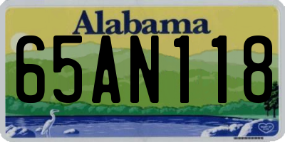 AL license plate 65AN118
