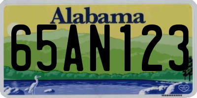 AL license plate 65AN123