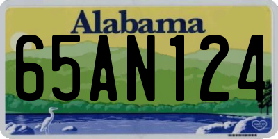 AL license plate 65AN124