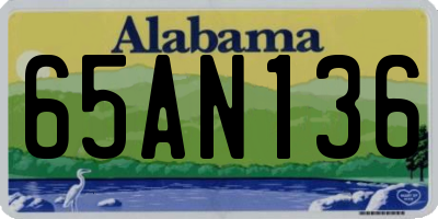 AL license plate 65AN136