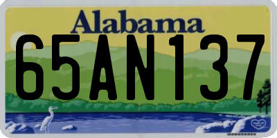 AL license plate 65AN137
