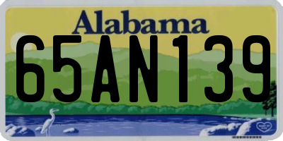 AL license plate 65AN139
