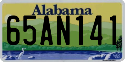 AL license plate 65AN141