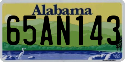 AL license plate 65AN143