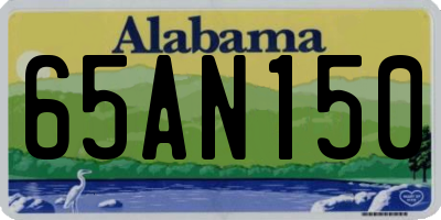 AL license plate 65AN150