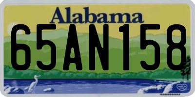 AL license plate 65AN158