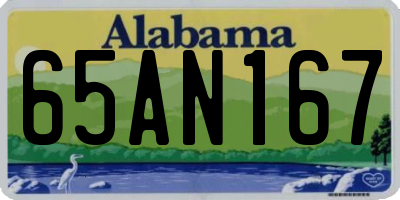 AL license plate 65AN167