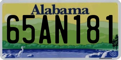 AL license plate 65AN181