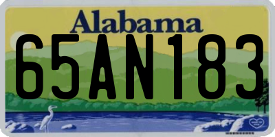 AL license plate 65AN183