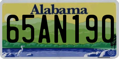 AL license plate 65AN190