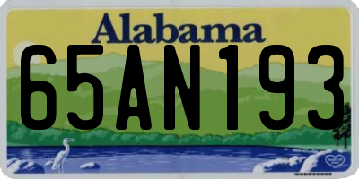 AL license plate 65AN193