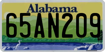 AL license plate 65AN209