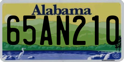 AL license plate 65AN210