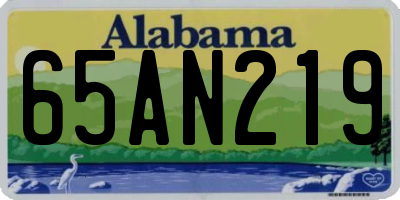 AL license plate 65AN219