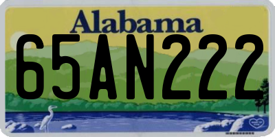 AL license plate 65AN222