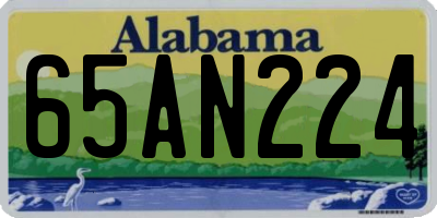 AL license plate 65AN224