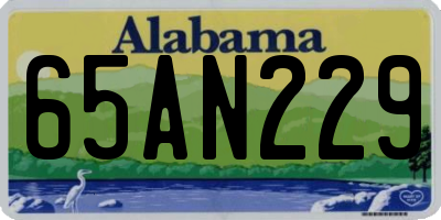 AL license plate 65AN229