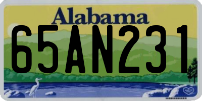 AL license plate 65AN231