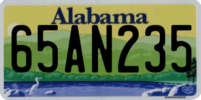 AL license plate 65AN235