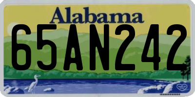AL license plate 65AN242