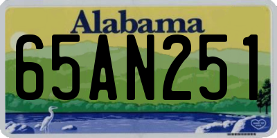 AL license plate 65AN251
