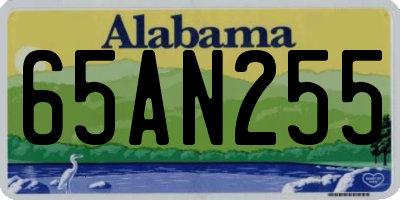 AL license plate 65AN255