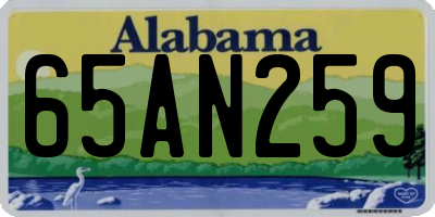 AL license plate 65AN259