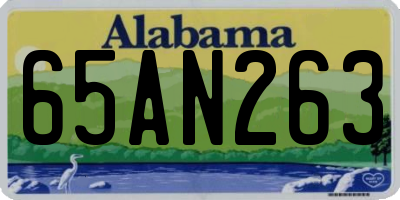 AL license plate 65AN263