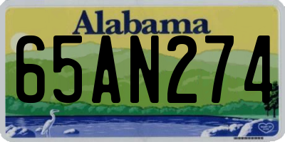 AL license plate 65AN274