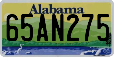 AL license plate 65AN275