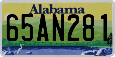 AL license plate 65AN281