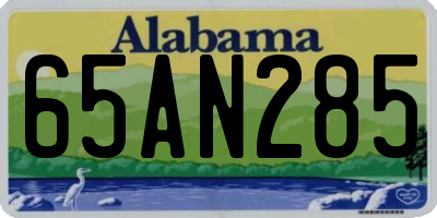 AL license plate 65AN285