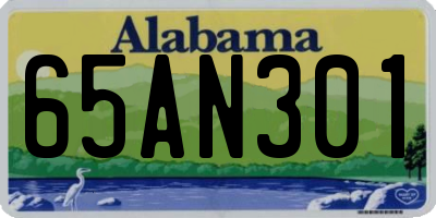 AL license plate 65AN301