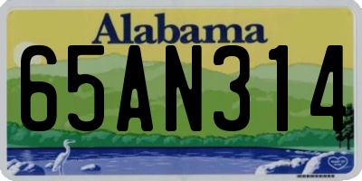 AL license plate 65AN314