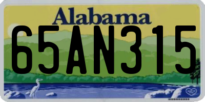 AL license plate 65AN315