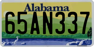 AL license plate 65AN337