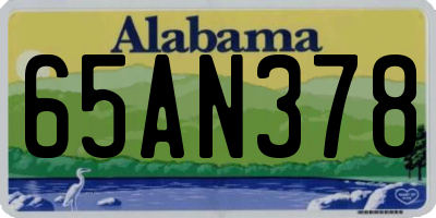AL license plate 65AN378