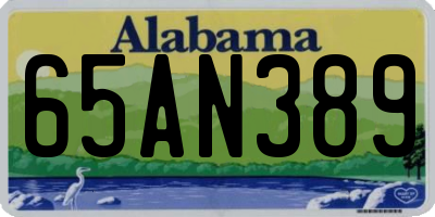 AL license plate 65AN389