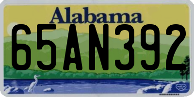 AL license plate 65AN392