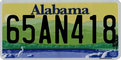 AL license plate 65AN418