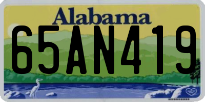 AL license plate 65AN419