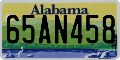 AL license plate 65AN458