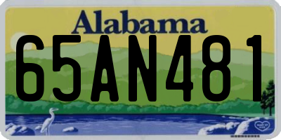 AL license plate 65AN481