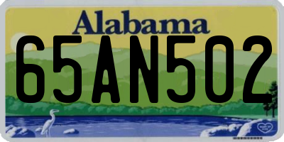 AL license plate 65AN502
