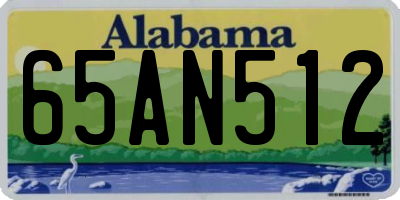 AL license plate 65AN512