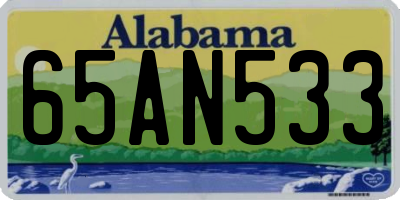 AL license plate 65AN533