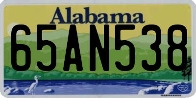 AL license plate 65AN538